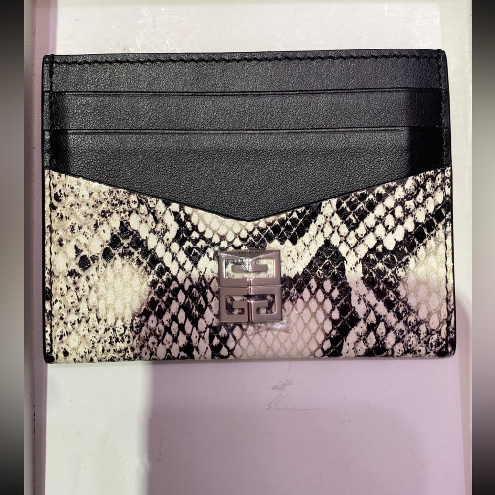 Givenchy Snake Embossed Leather Card Holders